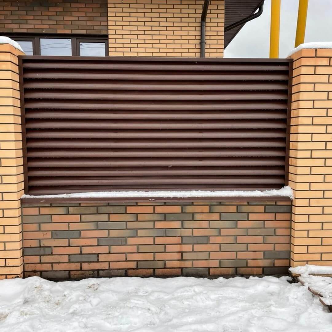 Забор-жалюзи ral8017/8017 шоколад двухсторонний фото6 в Махачкале