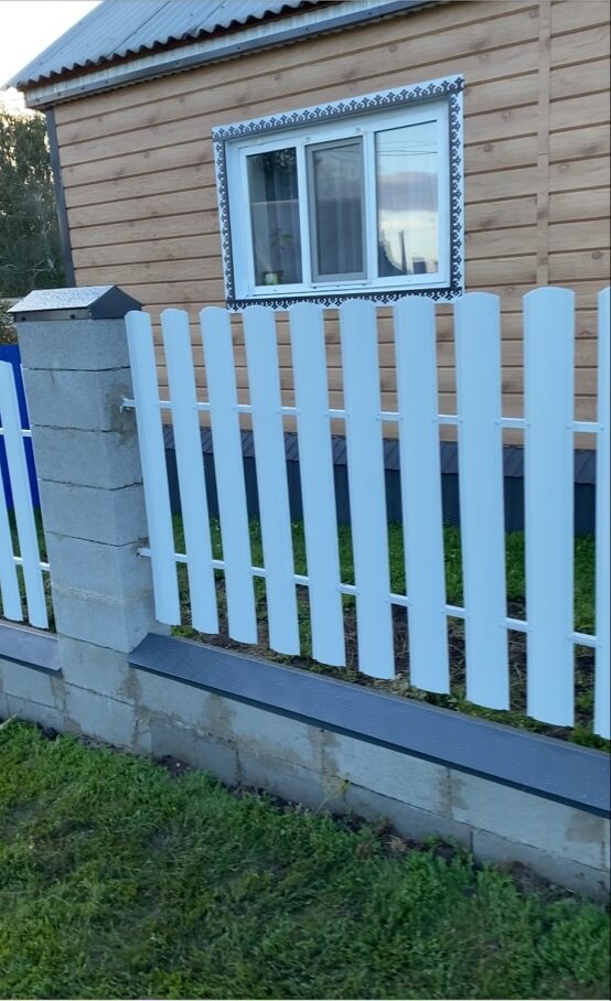 Забор из евроштакетника 16м RAL9003/9003 Белый двусторонний фото 2 в Махачкале