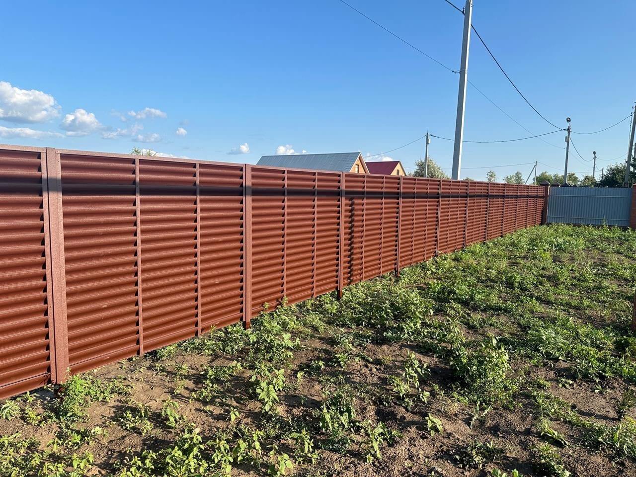 Забор из ламелей Еврожалюзи 53м RAL8017/8017 Шоколад двусторонний МАТТЕ в Махачкале