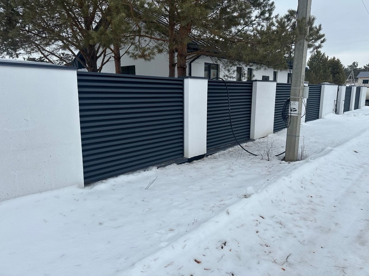 Забор-жалюзи 76м RAL7024/7024 Серый Графит двусторонний МАТТЕ фото 3 в Махачкале
