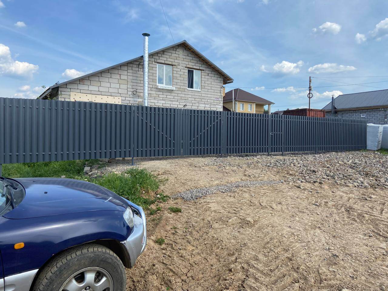 Забор из евроштакетника 16м RAL7024 Серый Графит фото 5 в Махачкале